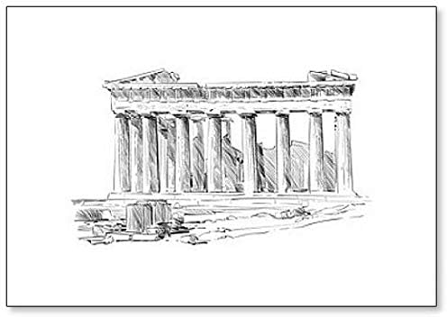 Amazon Com Acropolis Of Athens The Parthenon Athens Greece Hand Drawn Sketch Illustration Classic Fridge Magnet Kitchen Dining