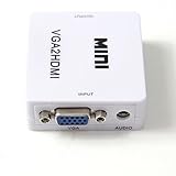NestlingMini VGA To HDMI Full HD 1080P Video Audio Converter Box Adapter with 3.5mm Audio For Laptop HDTV