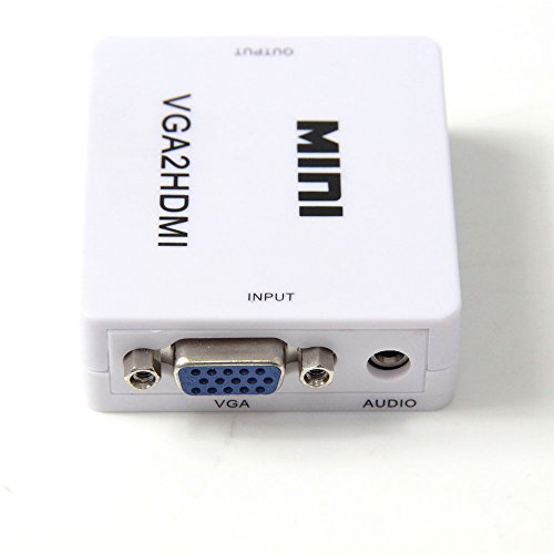 NestlingMini VGA To HDMI Full HD 1080P Video Audio Converter Box Adapter with 3.5mm Audio For Laptop HDTV