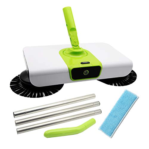EZ SPARES Quiet Floor&Carpet Sweeper,Dry&Wet with Mops, Non Electric Multi-Surface Cleaner,Strong Cleaning Power,Great for House,Office,Kitchen