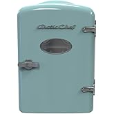 ARCTIC CHEF RMIS129-BLUE Mini Retro 6 Can Beverage Refrigerator-Blue,0.14 cubic feet