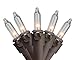 Mini Incandescent Christmas Lights - Clear - 7' Brown Wire - 35ct