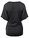 J.TOMSON Women's Batwing Sleeve Surplice Wrap Front Top CHARCOAL 2XL
