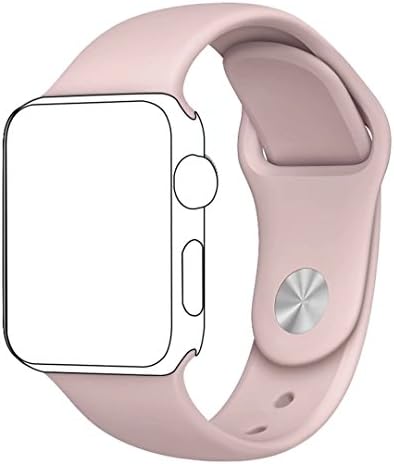 Casok Soft Silicone Replacement Sport Band for 2017 Apple Watch Series 3/2/1 Sport/Edtion/Nike+ All Models, 38mm S/M Pink Sand