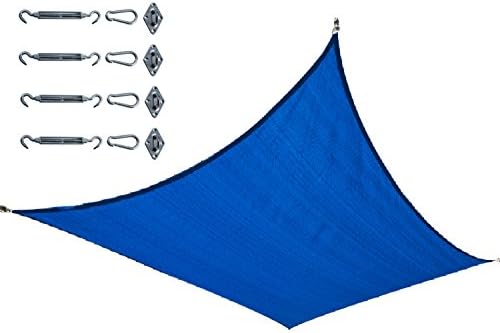 Faddivast Square Oversized 16'5'' x 16'5'' Shade Sail Patio Sun Shades Shade Sails Hardware Kit, UV Block Fabric Patio Shade Sun Sail Shade Perfect for Outdoor Patio Garden Swimming Pool,Blue