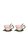 Cg FBA_SS-CG-10395 SS-CG-10395, Pink Hibiscus 6-pc Set with 2 Cups, Saucers and Spoon Collectible