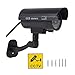 Dummy Simulated Security Camera, Fake CCTV Surveillance Camera System w/Realistic Body, Blinking Flashing LEDs Bullet Camera, Indoor Outdoor for Homes & Business Monitoring, Black, ANRAN