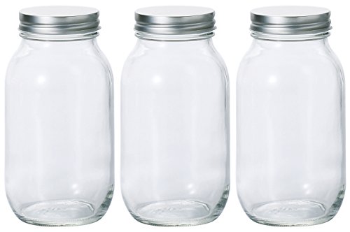 アデリア(ADERIA) 銀キャップ 保存びん 925ml 3個セット 日本製 保存容器 ガラス キャニスター 密閉容器 調味料入 瓶 密閉 コーヒー豆 M6580商品画像