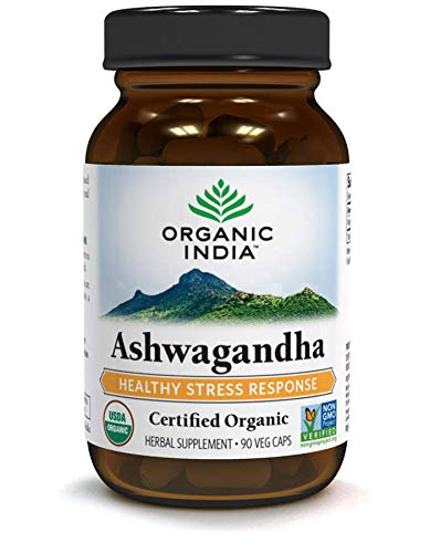 ORGANIC INDIA Ashwagandha Herbal Supplement Veg Capsules, Healthy Stress Response (90 Capsules)