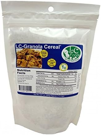 Low Carb Granola Cereal Mix - Plain - LC Foods - All Natural - Paleo - Gluten Free - No Sugar - Diabetic Friendly - 9.87 oz