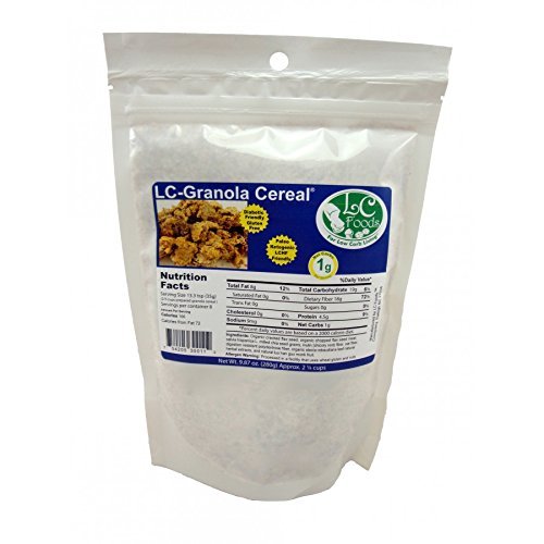 Low Carb Granola Cereal Mix - Plain - LC Foods - All Natural - Paleo - Gluten Free - No Sugar - Diabetic Friendly - 9.87 oz
