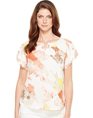 Womens Printed Top with Hardware