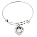 Fashional Crystal Floating Lockets with Expandable Stainless Steel Wire Bangle Fitting with Floating Charms Gifts for Women Girls (Heart Shaped)