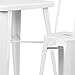 Flash Furniture 23.75'' Square White Metal Indoor-Outdoor Bar Table Set with 2 Stools with Backs