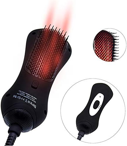 Upgrade Professional 1100W One-Step Hair Dryer & Styler with 2 Speed/Infrared Heating,Portable Negative Ion Ceramic Tourmaline Hot Air Brush for All Hair Types,Black