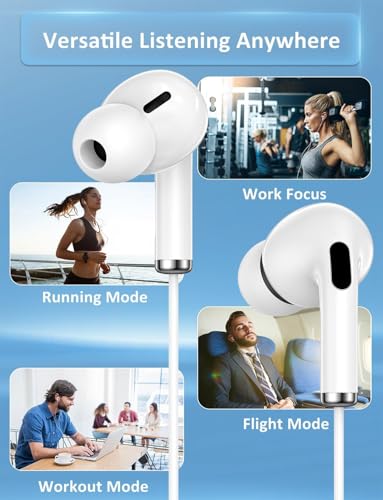 2 Pack Headphones with Cable USB C for iPhone 17 16 15 Pro Max, Headphones USB C with Microphone In-Ear Cable Headphones USB Type C for Samsung Galaxy S24 S23 Ultra S22 S21 S20 A53 A54, Google Pixel 9