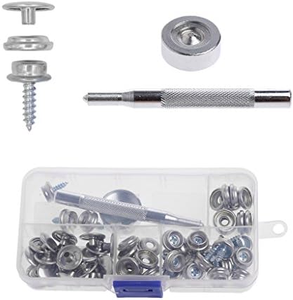Bottone 62 Pcs Stainless Steel Boat Marine Canvas Fabric Snap Cover Button Socket Kit