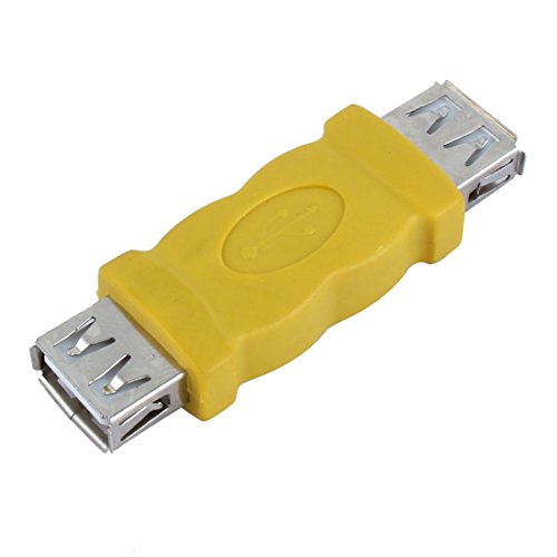 uxcell Wireless USB 2.0 Double Female Adapter Connector Yellow
