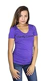 Harley-Davidson Womens Spark Plug Spiral Open Back V-Neck Purple Shirt (X-Large)