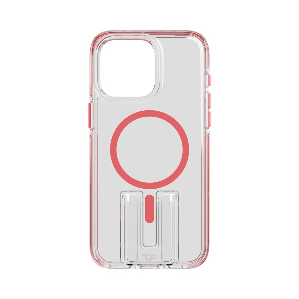 tech21 Evo Crystal Kick Case for iPhone 15 with MagSafe - Coral Pink
