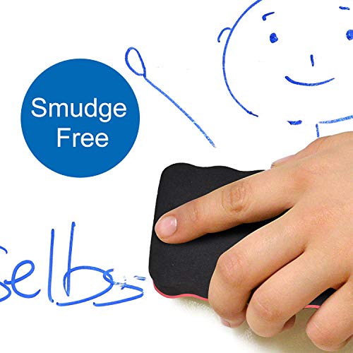 [3 Pack] Dry Erase Erasers, Browill Washable Smudge Free Magnetic Whiteboard Eraser Kits for Kids Students, Home Office School for Cleaning Dry Erase Markers on Glassboard Refrigerator (Black) - Thumbnail 3