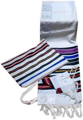 Wool Multicolored Red Shades Joseph's Coat Tallit Prayer Shawl (MATCHING BAG NOT INCLUDED!)