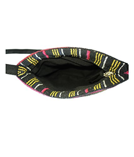 anekaant kuttu striped women cotton sling bag