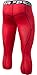 Tesla TM-P15-RDKZ_Medium Men's Compression Capri Shorts Baselayer Cool Dry Sports Tights P15