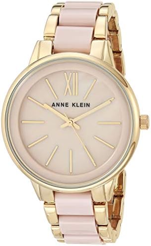 Anne Klein Women's Japanese Quartz Dress Watch with Metal Strap, Silver, 16 (Model: AK/1363GNSV)