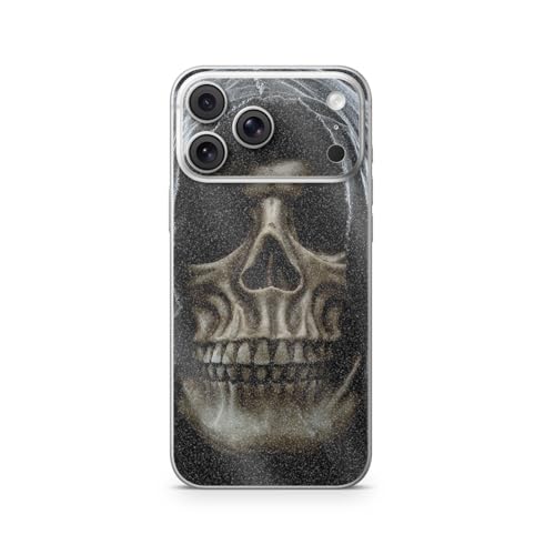 Glossy Glitter Phone Skin Compatible with Apple iPhone 17 Pro Max - Reaper Skul…