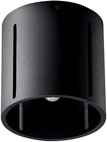 SOLLUX Inez Lamp Aluminium Lighting LED Light Bulb Round Minimalist Lampshade Easy Installation Black Colour 10x10x10 cm Ceiling Lamp