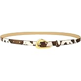 Vintage Western Cowgirl Belt for Dress Jeans Animal Cow Belt for Women Girls Retro Cowgirl Accessories Y2k Western Belts for Skirts Pants Womens Adjustable Soft Leather Skinny Belts for Women Girls