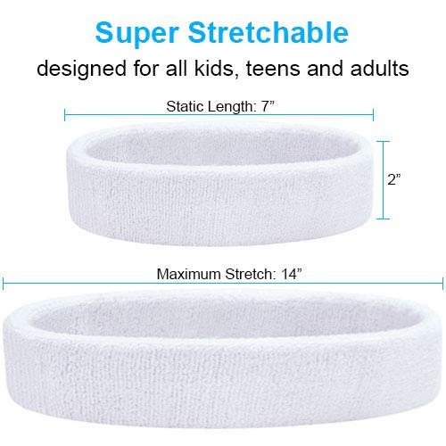 Favofit Headband/Wristbands for Women Men Girls Boys for Gym Workout & Yoga, 3 Piece Set, Super Comfy Sports Sweatbands for Football Baseball Basketball Soccer Tennis, Sweat Out of Your Eyes & Wrists - Thumbnail 3
