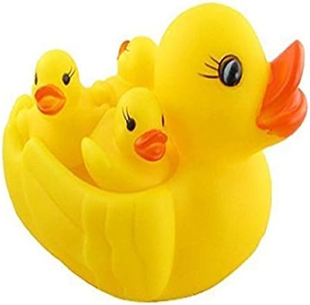 CM SALES Chu Chu Bath Toys For Toddler Baby Animal Shape Non Toxic Squeeze Baby Bath Toys (4 PC DUCK CHU CHU)