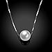 Maxilei 925 Sterling Silver Necklace Handmade White Pearl Pendant Chain For Women(1 Pearl)