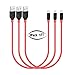 Short Lightning Charger Cable 3Pack, 1FT iPhone USB Cord, SMALLElectric Durable Braided Nylon Sync Fast Charging Wire for iPhone X / 8/8 Plus / 7/7 Plus / 6/6 Plus / 5s / iPad and More,Red primary