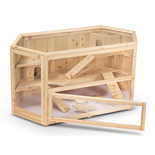 CHEAP ALEKO WHC001 Deluxe Fir Wood 3Tier Hamster Cage 44 x 24 x 23