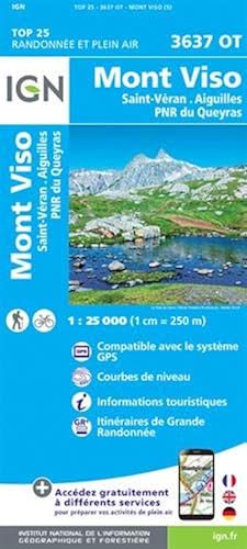 Download IGN Mont Viso/Saint-Veran Aiguilles/PNR du Queyras - Carte topographique PDF