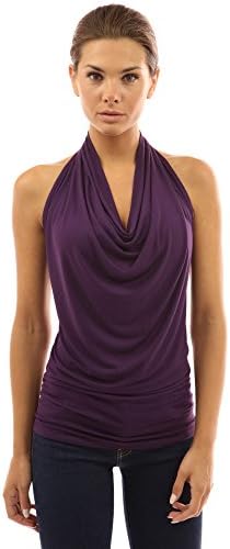 Women Halter Drape Cowl Neck Top
