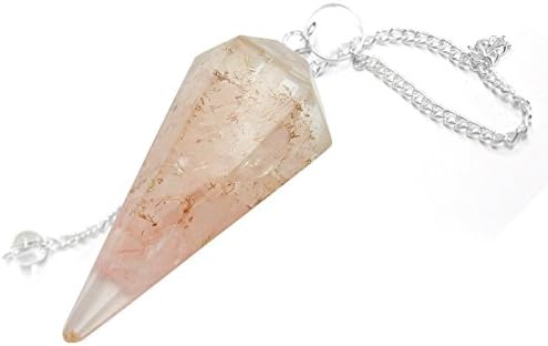 1 (One) Orgone Rose Quartz Pendulum Divination Silver Tone Bail Rp Exclusive COA