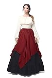 Women Medieval Dress Gothic Victorian Fancy Dresses (Medium, White&Wine Red)GC229B-M