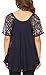 Sakkas 16482 - Ash Womens Short Sleeve Casual Tops Tie Dye Shirts Loose Blouse Shirts - Navy,One Size Regular