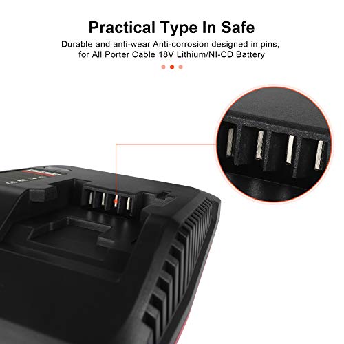 FLAGPOWER PCXMVC Multi-Chemistry Battery Charger for Porter Cable Cordless Power Tool 18V Lithium Ion & Ni-Cd Ni-MH Battery PC18B PC18BL PC18BLX