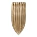 22 inch 110g Clip in Remy Human Hair Extensions Full Head 8 Pieces Set Long length Straight Very Soft Style Real Silky for Beauty #12/613 Light Golden Brown/Bleach Blonde