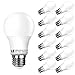 LE 12 Pack A19 LED Bulbs, 60W Incandescent Bulb Equivalent, 10W E26 Bulb , 2700K Warm White, Non-Dimmable, 810lm, 240° Flood Beam, Medium Screw, LED Light Bulbs for Home