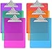 Trade Quest Plastic Clipboard Transparent Color Letter Size Standard Clip (Pack of 6) (Assorted)