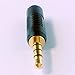 CESS 3.5mm TRRS Male Plug to 2.5mm TRRS Female Adapter, 4 Pole, Gold-Plated Connectors, Black Plastic Housing, 2 Pack