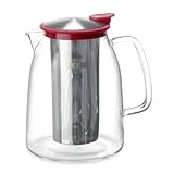 FORLIFE Mist Iced Tea Jug with Basket Infuser, 68-Ounce, Red