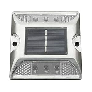 WAHSBAG Solar Road Stud Light,Solar Power Ground Marker Lights Waterdichte Outdoor Oprit Road Stud Lamp voor Deck Trap…