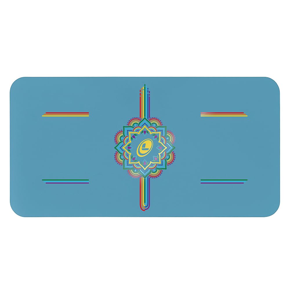 Liforme Yoga Pad - Patented Alignment System, Warrior-like Grip, Non-slip, Eco-friendly and biodegradable, 4.2mm thick pad for knee, elbow and hand support during Yoga (Blue Sky)